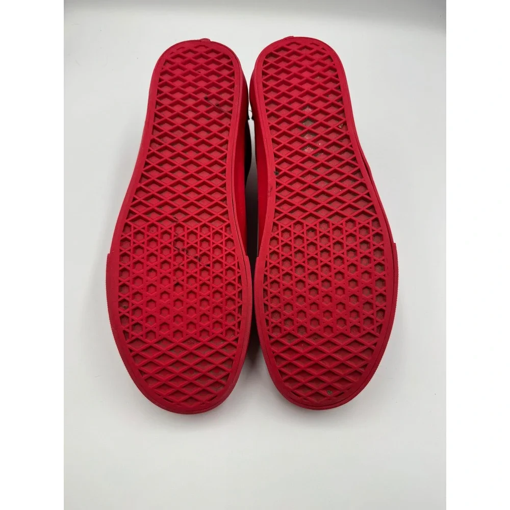 Vans Sneakers 721356 Old Skool Triple Red Mens 10.5 Suede Canvas Checkerboard